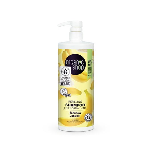 Organic Shop Refilling Shampoo for Normal Hair Banana and Jazmine 1L