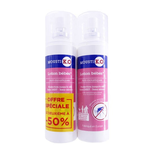 Mousti K.O Loción Anti-Mosquitos +6m 2x100ml