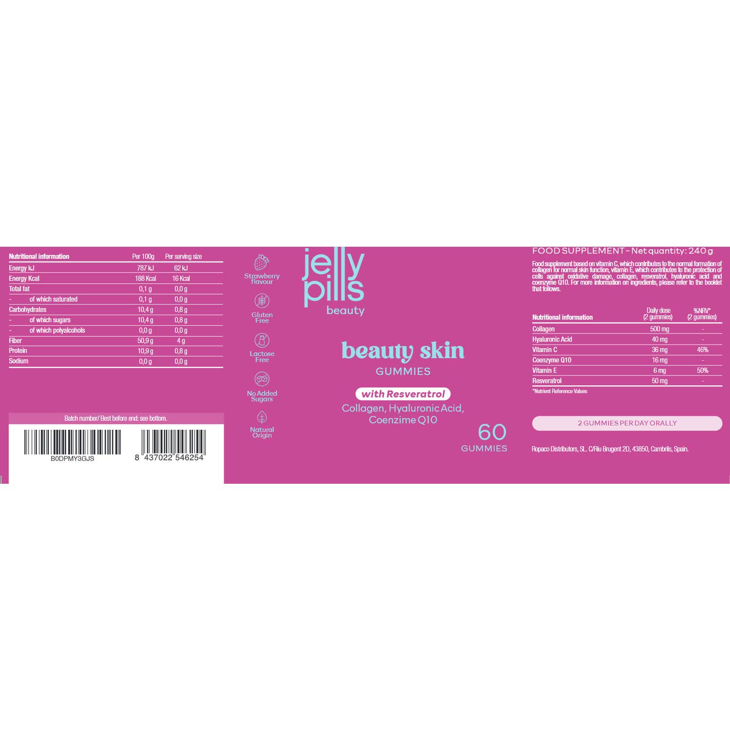 Jelly Pills Beauty Skin + Resveratrol 60 gummies