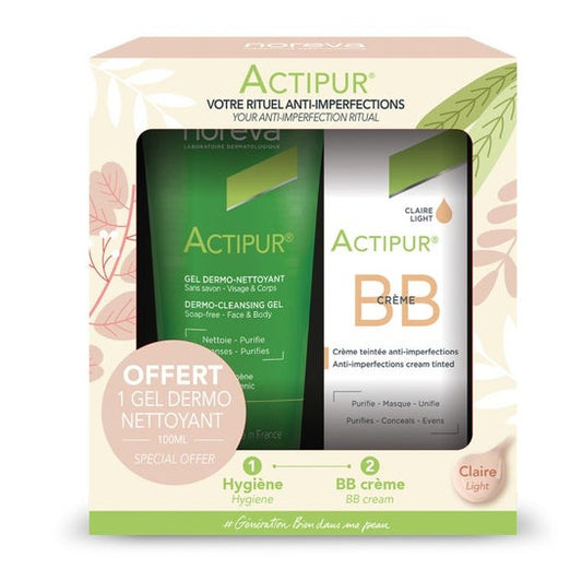 Actipur Set BB Tinted Cream Clear + Dermolimpiador Gel