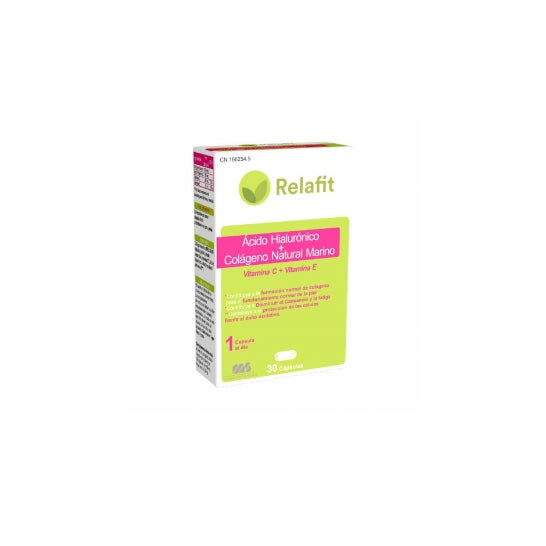 Relafit Colágeno Natural Marino + Ácido Hialurónico 30 cápsulas