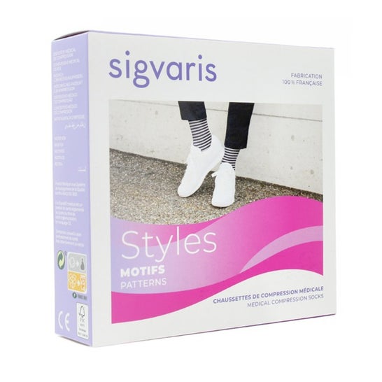 Sigvaris Estilos Mariniere Calcetín Mujer Crudo Blanco Talla LN 1 Unidad