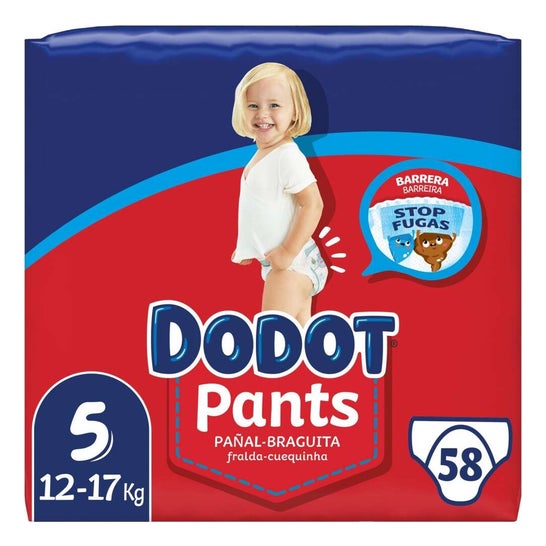 Dodot Pants Jumbo Bebé Seco Rojo Talla 5 12-17 Kg 58 uds