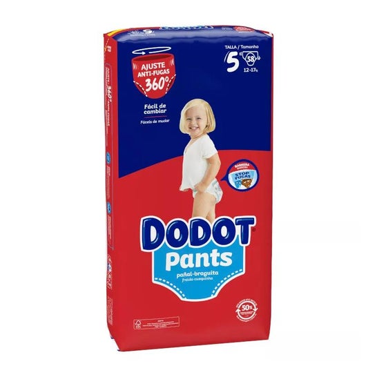 Dodot Pants Jumbo Bebé Seco Rojo Talla 5 12-17 Kg 58 uds