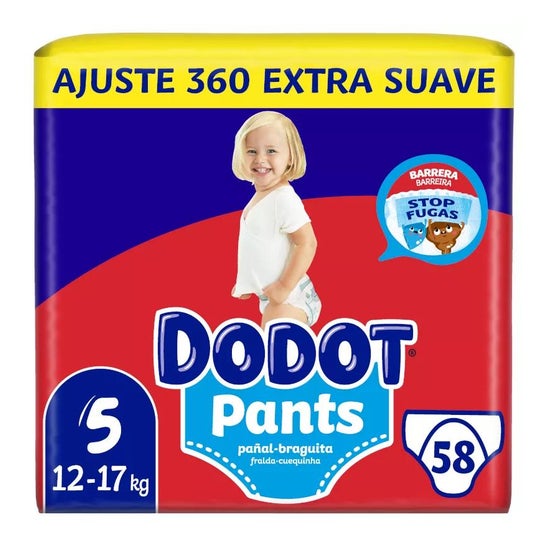 Dodot Pants Jumbo Bebé Seco Rojo Talla 5 12-17 Kg 58 uds