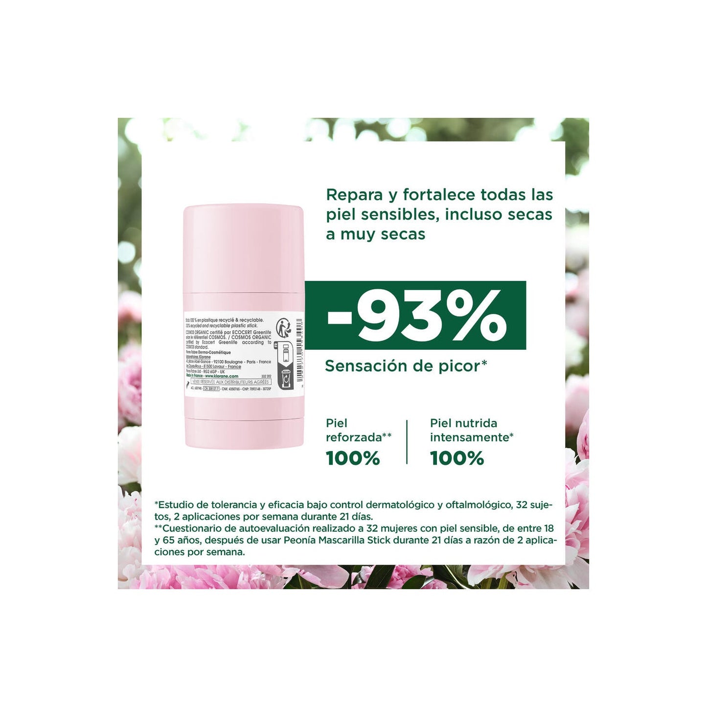 Klorane Mascarilla en Stick a la Peonía BIO 25gr