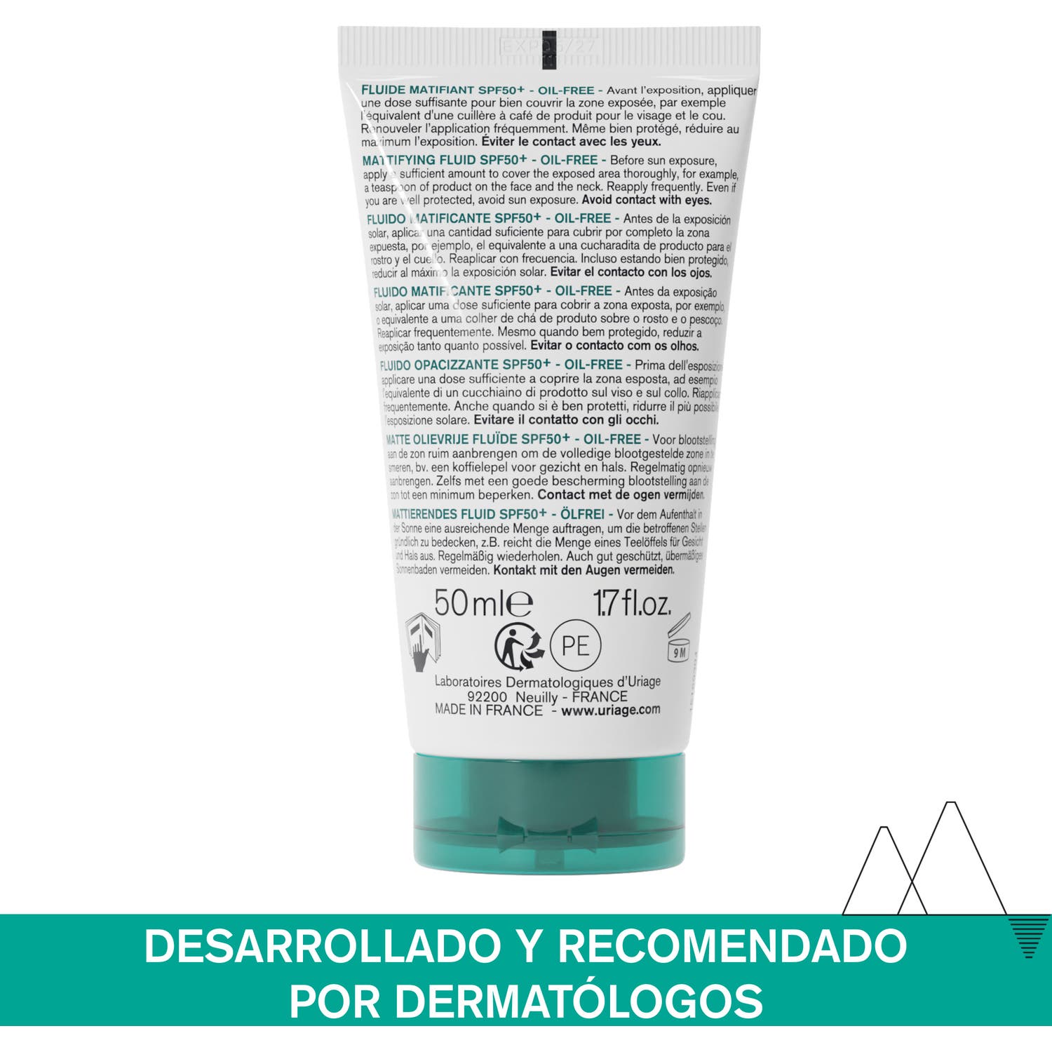 Uriage Hyséac Fluido Matificante SPF50+ 50 ml