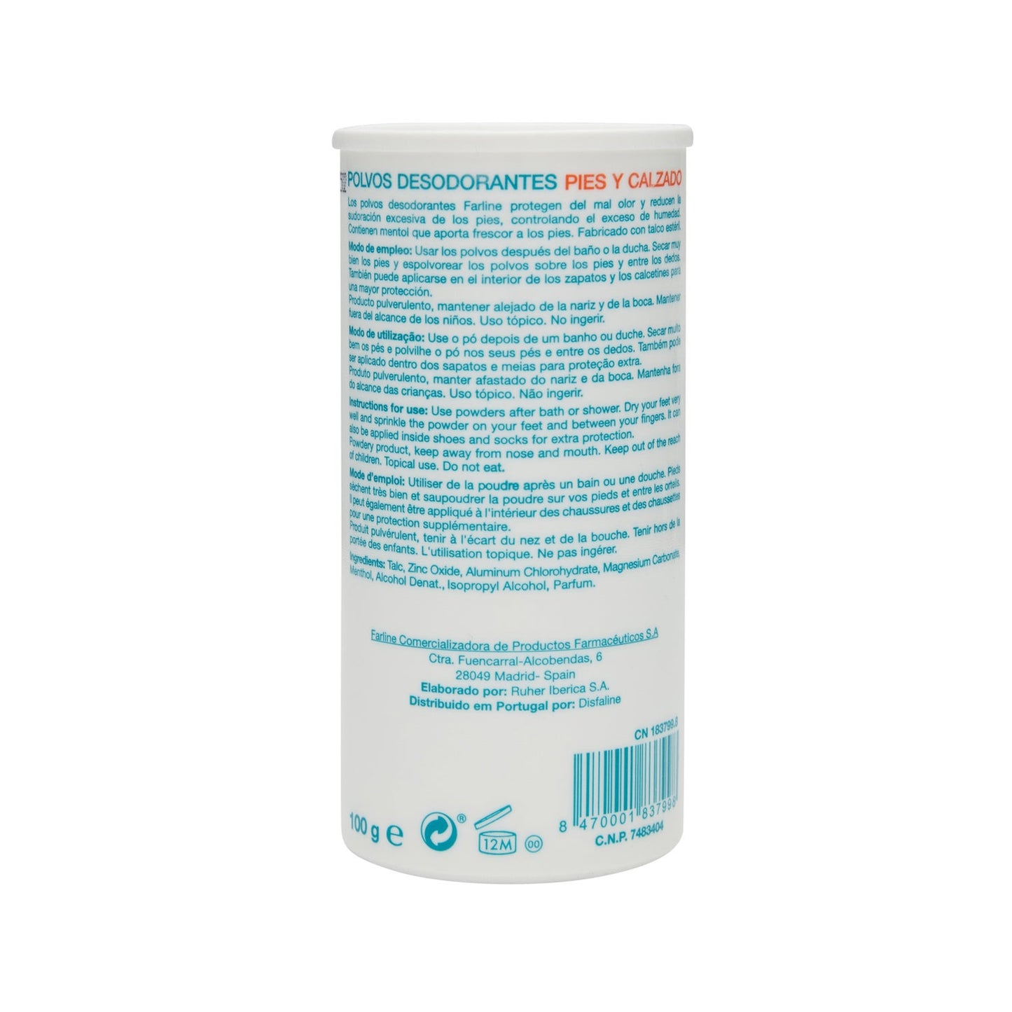 Farline Polvos Desodorante Pies 100g
