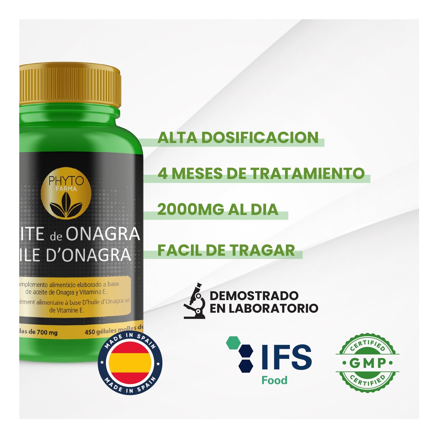 Phytofarma Aceite de Onagra 450 cápsulas blandas