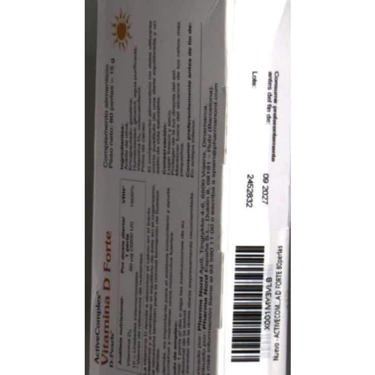 Activecomplex Vitamina D 3200Ui 80 Perlas