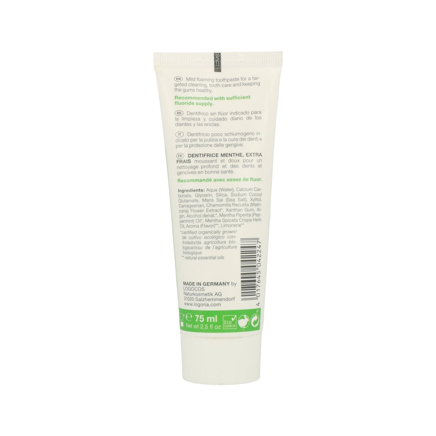 Logona Dentífrico Menta Extra Fresco 75ml
