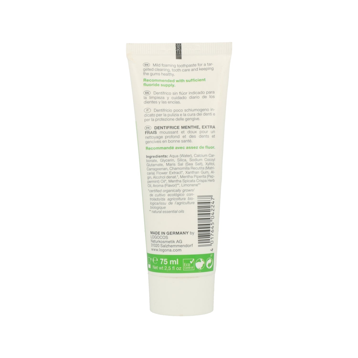Logona Dentífrico Menta Extra Fresco 75ml
