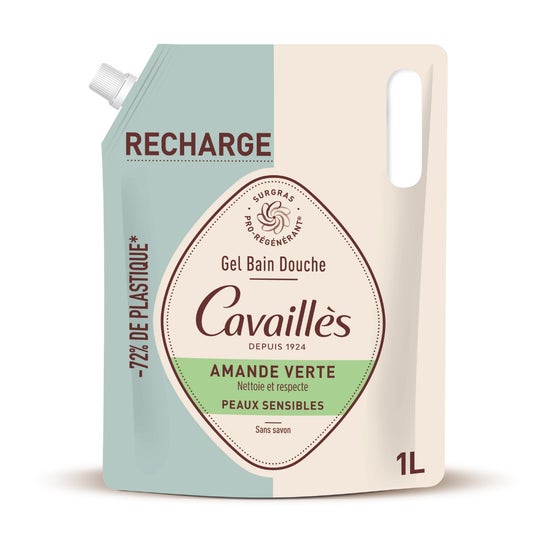 Cavailles Gel Ducha Almendra Verde Eco Recargo 1000 ml