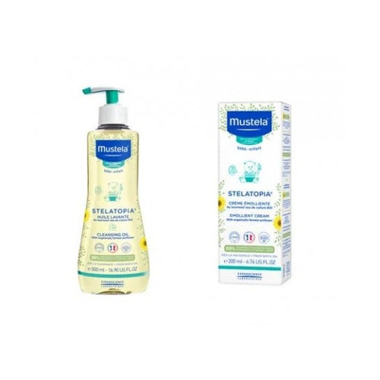 Mustela Set Stelatopia Aceite + Crema Cara