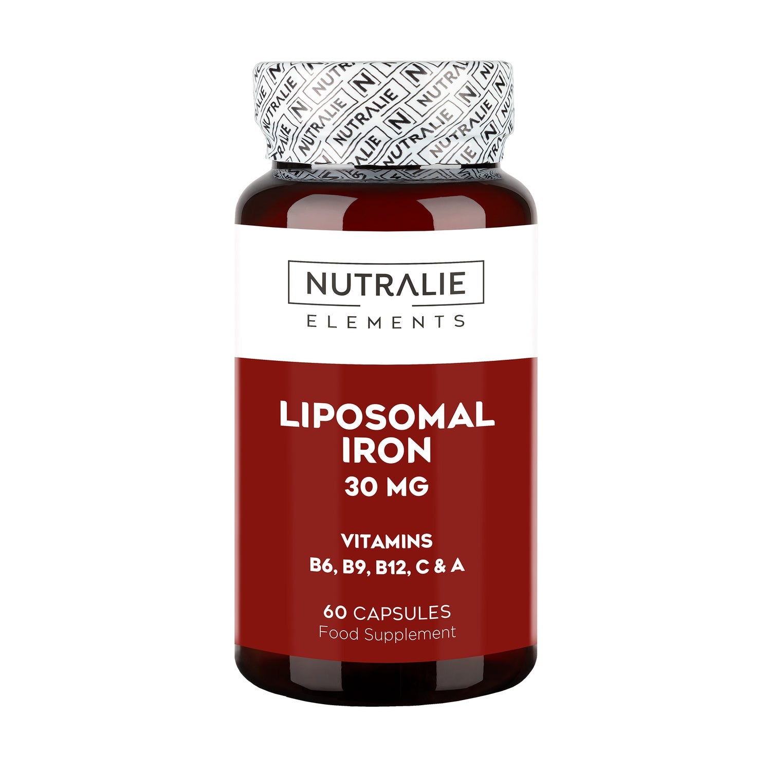 Nutralie Hierro Liposomal 30mg + Vitaminas C + A + B6 + B12 Cansancio 60caps