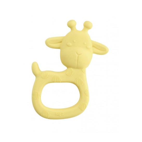 Saro Mordedor de Silicona Giraffe Party Amarillo 1ud