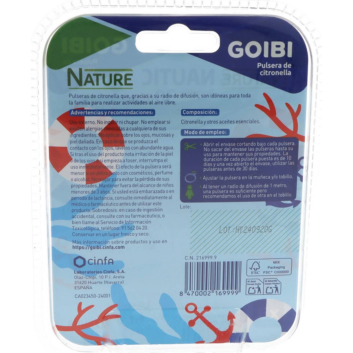 Goibi Nature Nautic Pulsera Citronella 1 ud