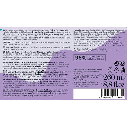 Natura Siberica Gel de Ducha Hidratante Flying Flowers 260ml