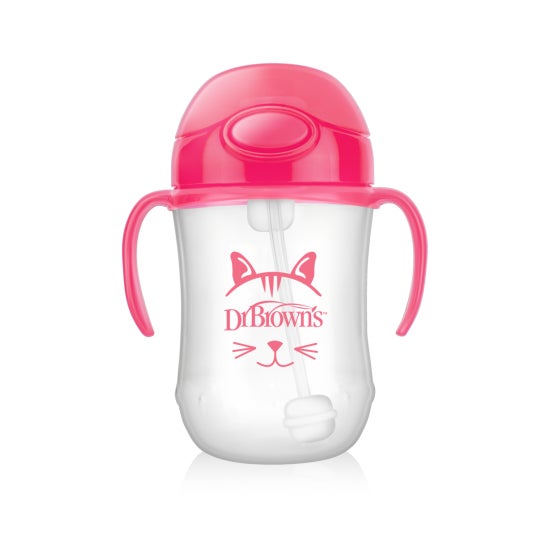 Dr Browns Vaso con Pajita Rosa 270 ml 1 ud