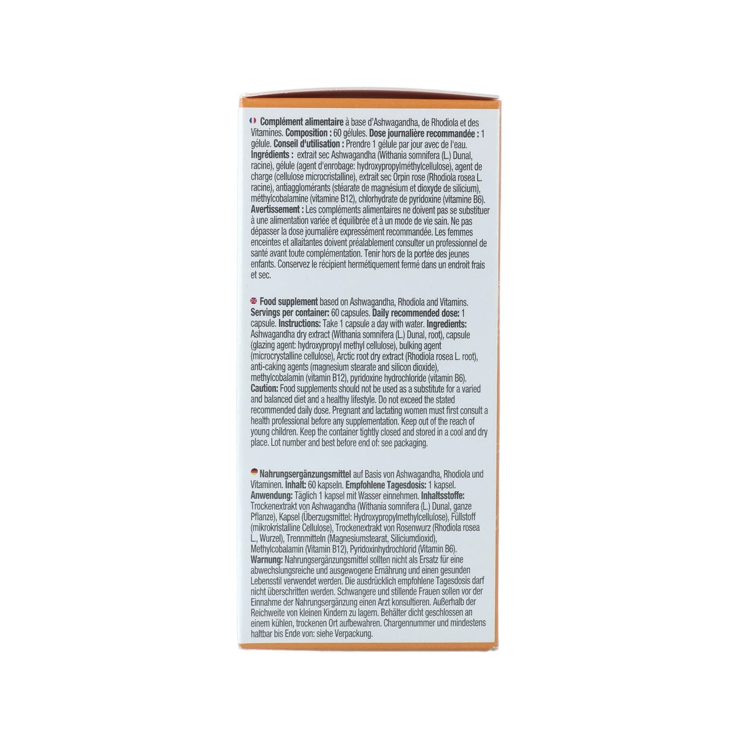 Nutralie Ashwagandha Complex + Vitaminas B6, B12 y Rodiola 60caps