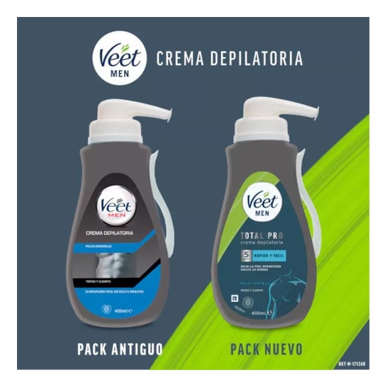 Veet Men Total Pro Crema Depilatoria Piel Sensible 400ml