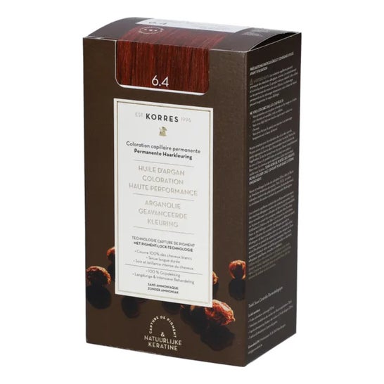 Korres Colorante Avanzado con Aceite de Argán 6.4 Rubio Oscuro Cobrizo 50ml