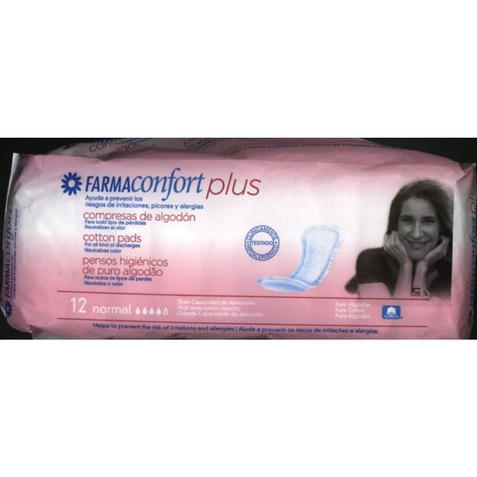 Farmaconfort Plus compresas normales algodón 12uds