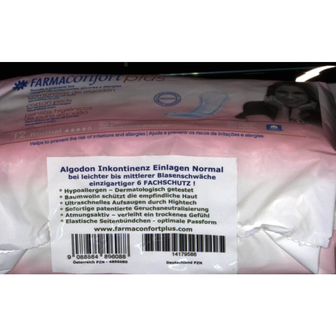 Farmaconfort Plus compresas normales algodón 12uds
