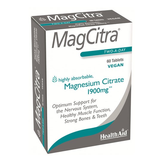 Health Aid Magcitra Citrato de Magnésio 1900mg 60 Comp.