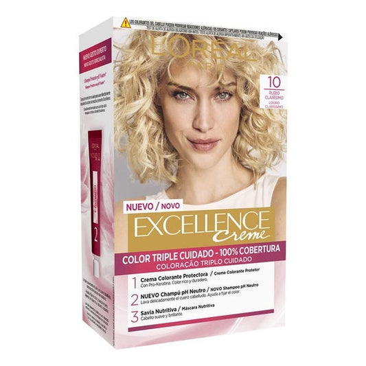L'Oreal Set Excellence Creme Hair Color Nº10 Very Light Blonde 1 ud