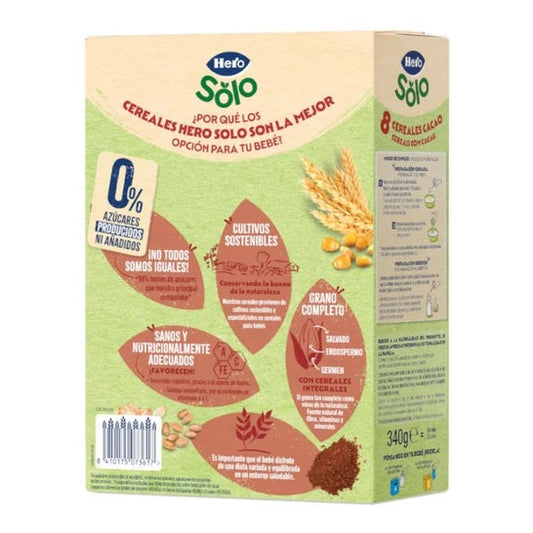 Hero Baby 8 Cereales Papilla Cacao 340g