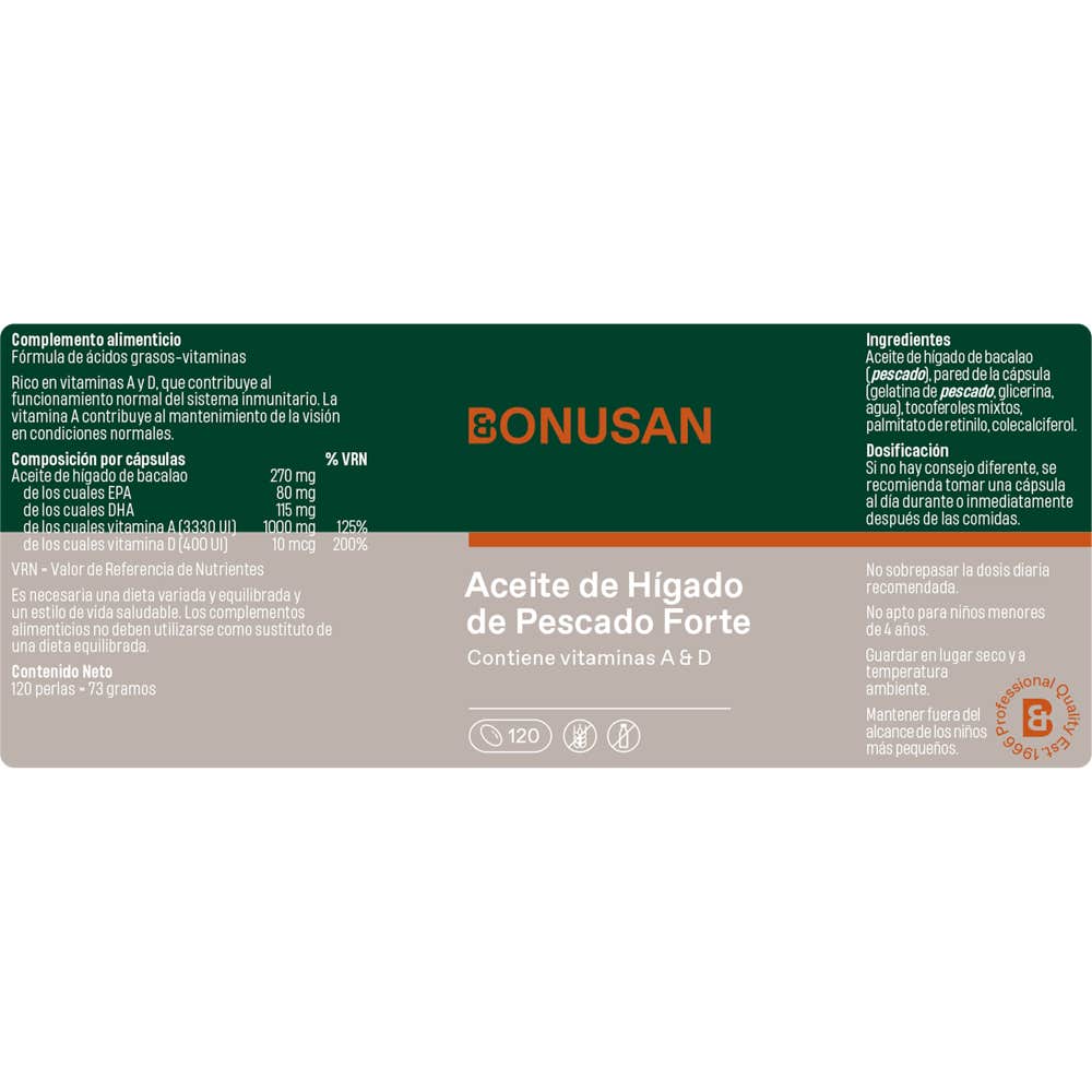 Bonusan Aceite Hígado Pescado Forte 120caps