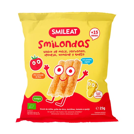 Smileat Smilondas Snack Ecológico de Tomate y Queso 25 g