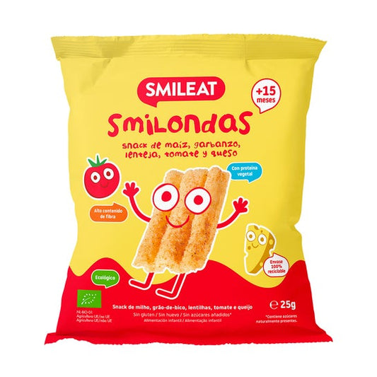 Smileat Smilondas Snack Ecológico de Tomate y Queso 25 g