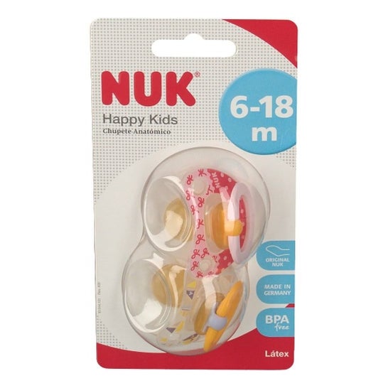 Nuk® chupete anatómico tetina látex talla 2 2uds