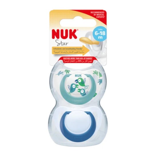 Nuk® chupete anatómico tetina látex talla 2 2uds