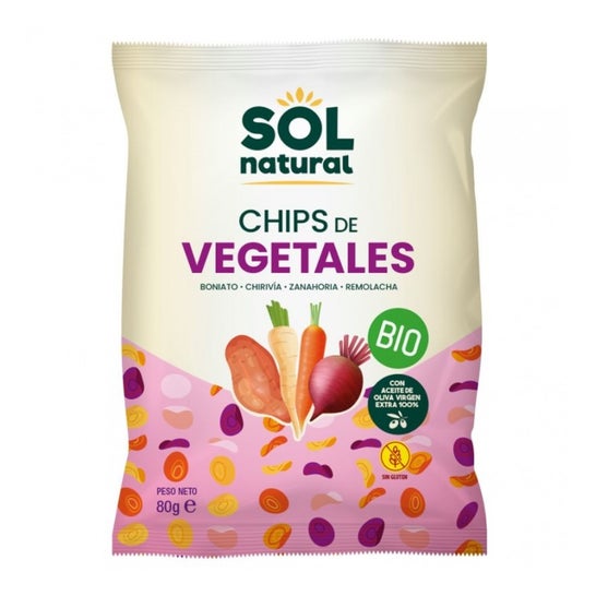 Solnatural Chips de Vegetales Aceite Oliva sin Gluten 80g