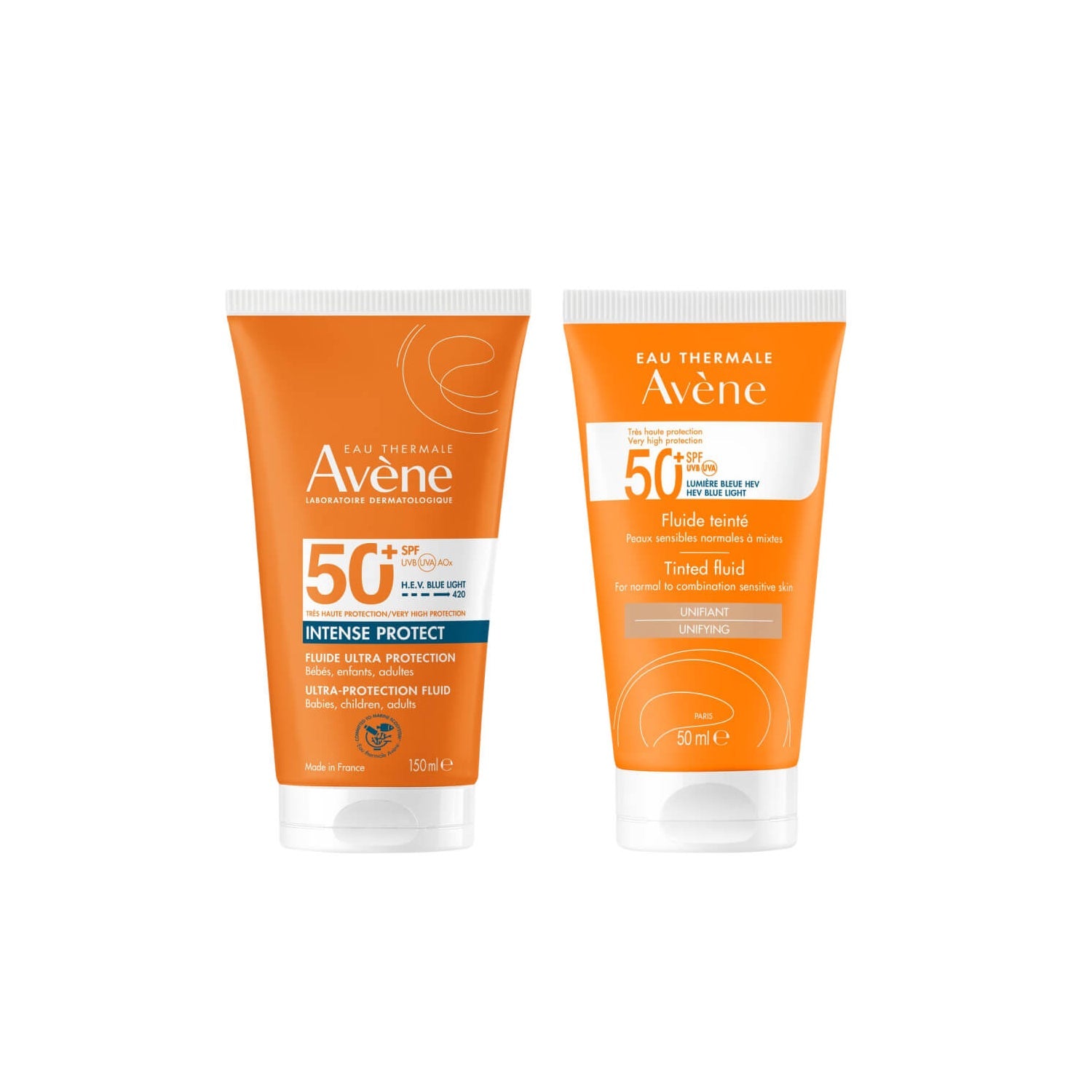 Avène Pack Fluido Spf50+ Color 50 ml + Intense Protect Spf50+ 150 ml
