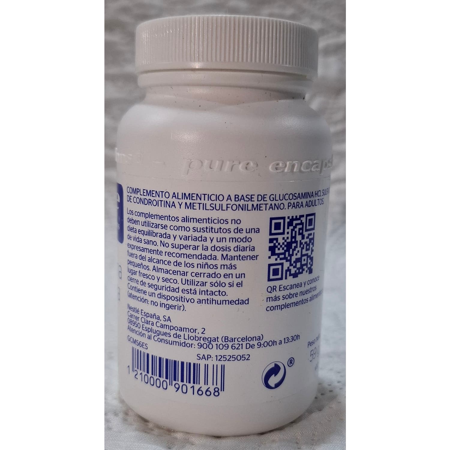 Pure Encapsulations Glucosamina Condroitina + MSM 60caps
