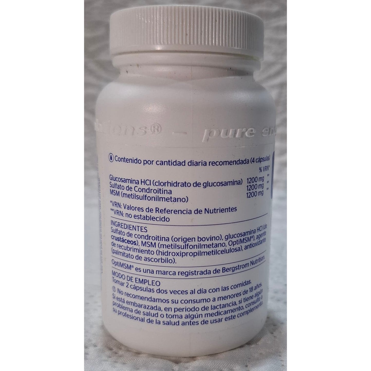 Pure Encapsulations Glucosamina Condroitina + MSM 60caps