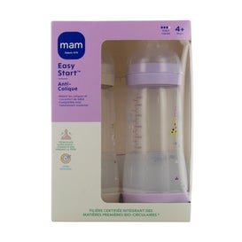 Mam Easy Start Nature Biberón Tetina F3 Lila Arena 320ml 2uds