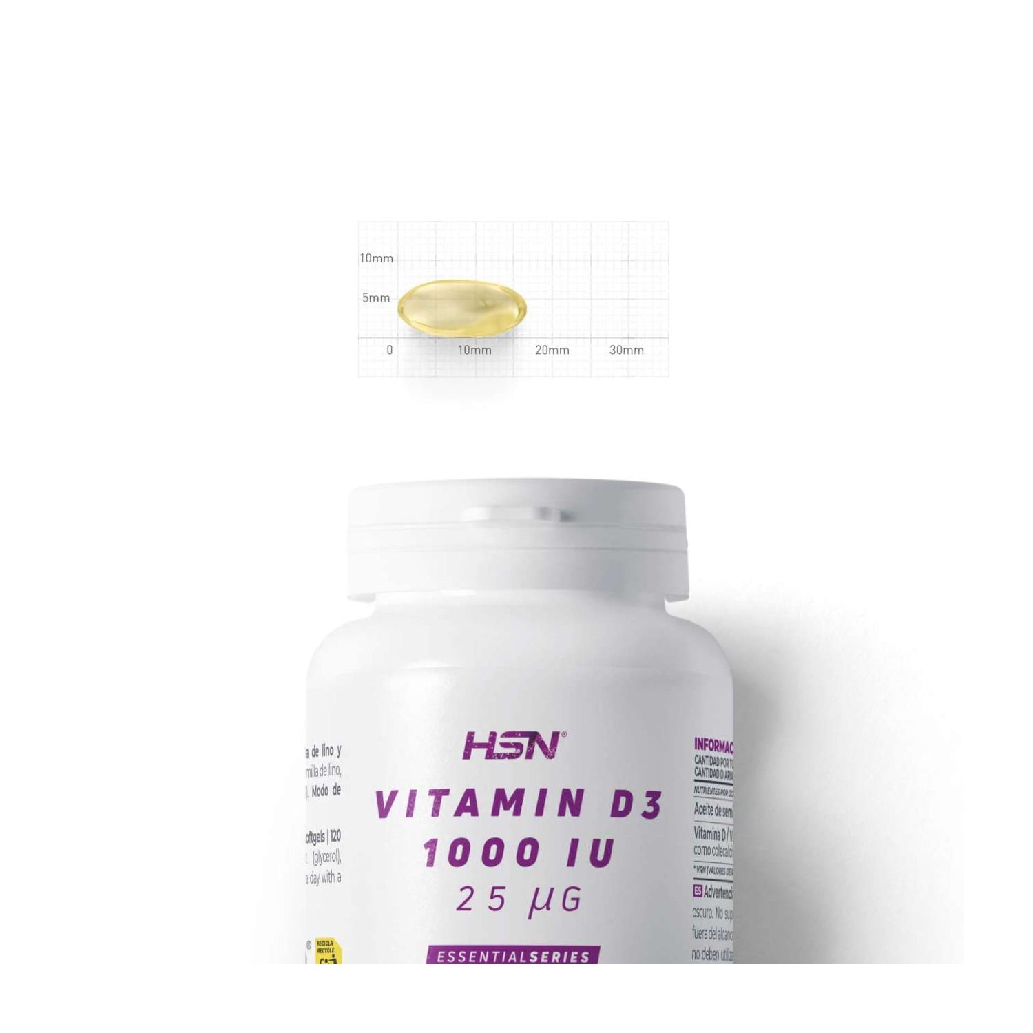 HSN Vitamina D3 1000UI 120 perlas