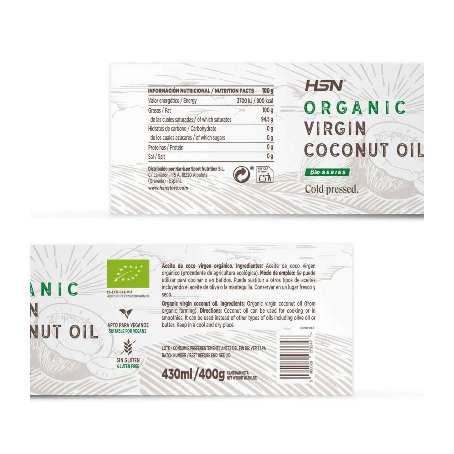 HSN Aceite de Coco Orgánico Virgen 400g