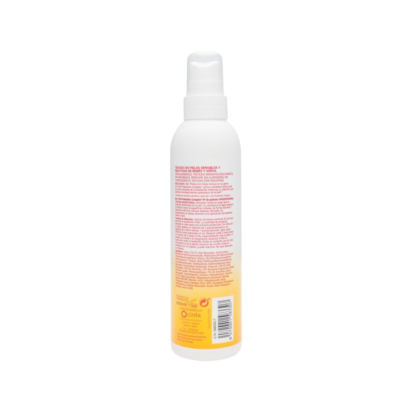 Be+ fotoprotector infantil SPF50+ spray fluido 200ml