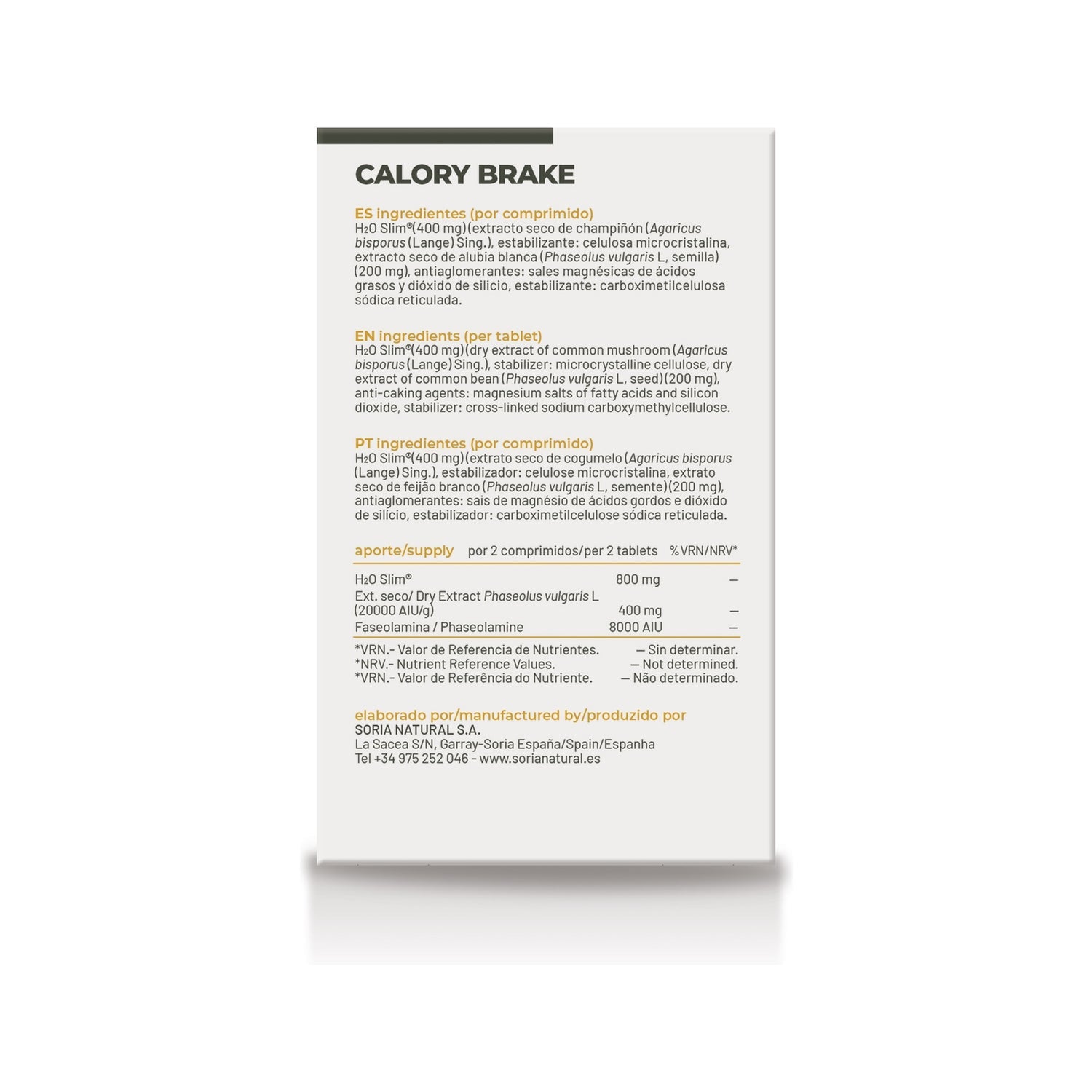 Soria Natural Complementos Calory Brake 24 Comprimidos