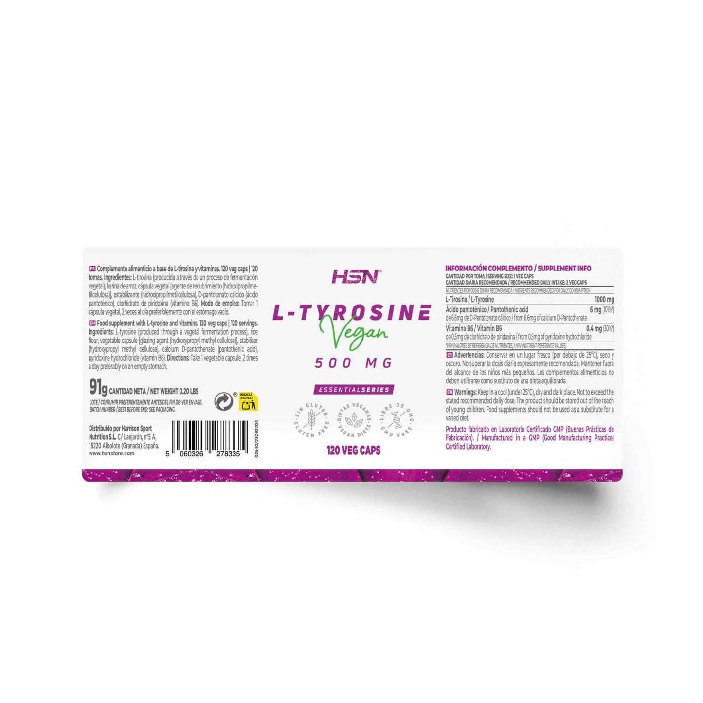 HSN L-Tirosina 500mg 120vcaps