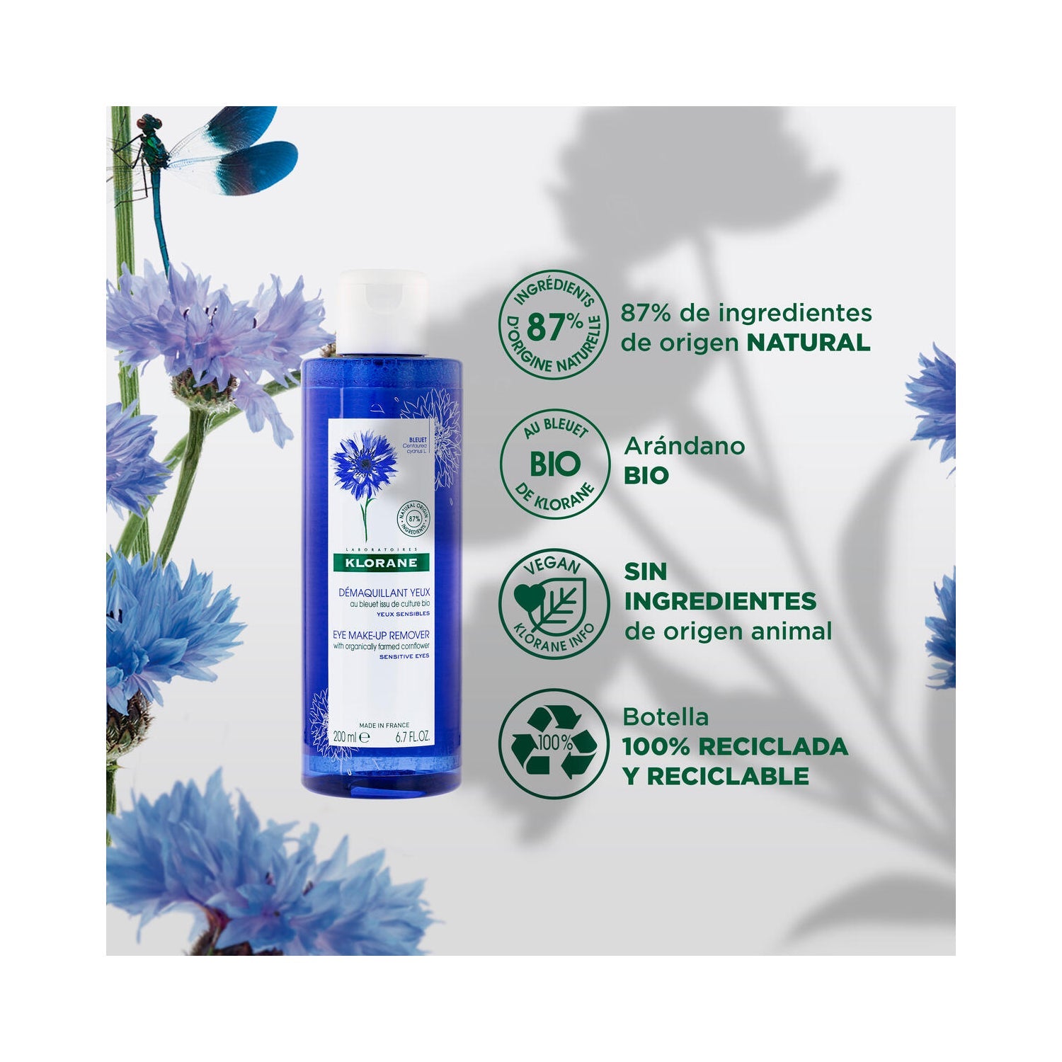 Klorane Desmaquillante Ojos Aciano 200ml