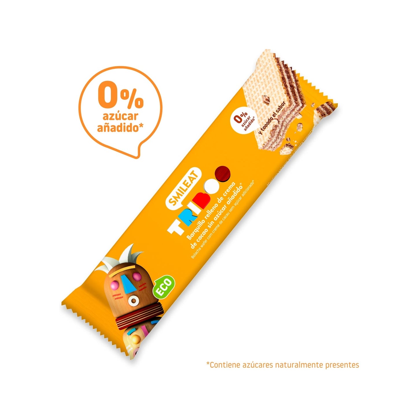 Smileat Triboo Barquillo Ecológico Relleno de Crema de Cacao 40g