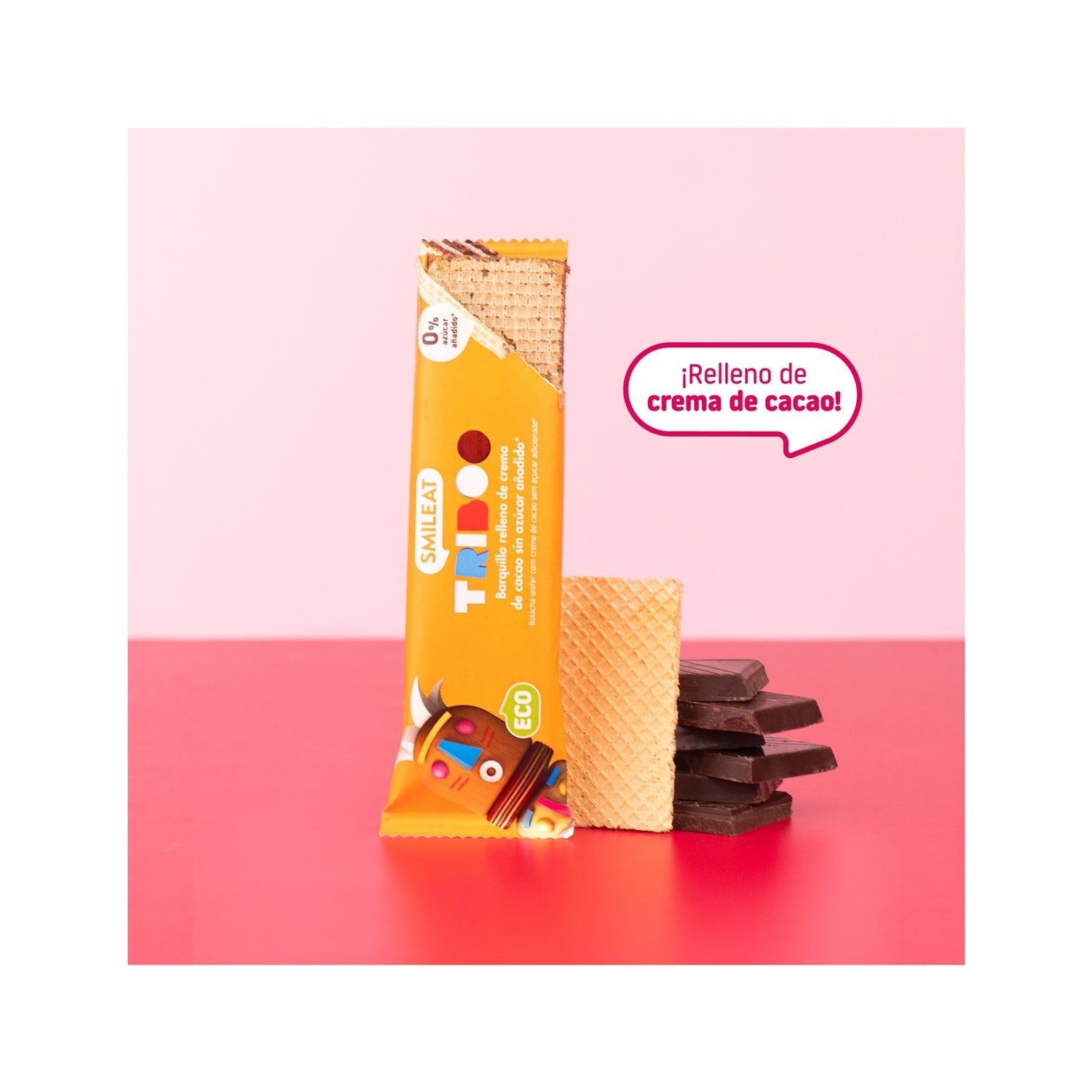 Smileat Triboo Barquillo Ecológico Relleno de Crema de Cacao 40g