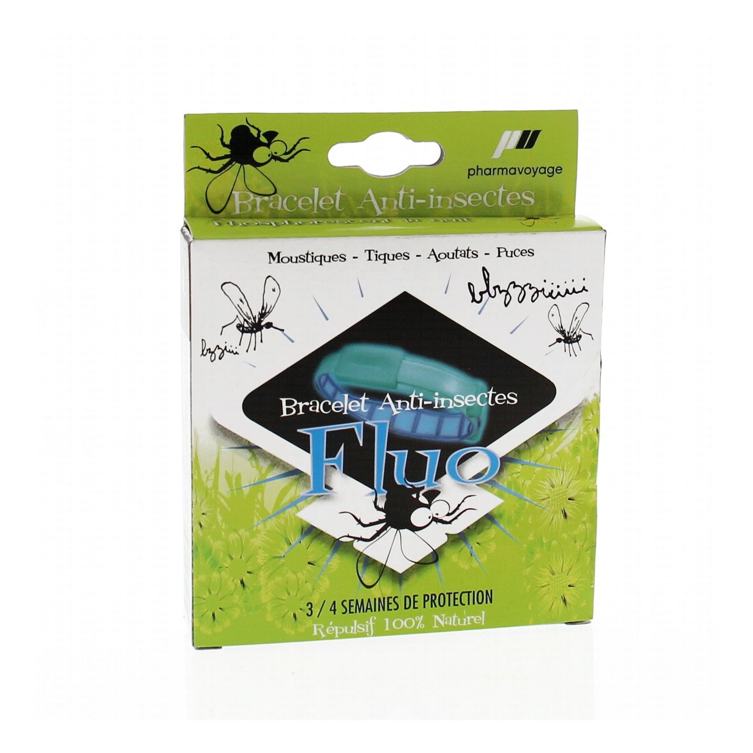 Pharmavoyage Bracelet Anti-Moustique Répulsif 100% Naturel Et Biodégradable Au Géraniol 1ud